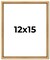 12x15 Classic Modern Gold Picture Frame - UV Acrylic, Foam Board Backing, Hanging Hardware